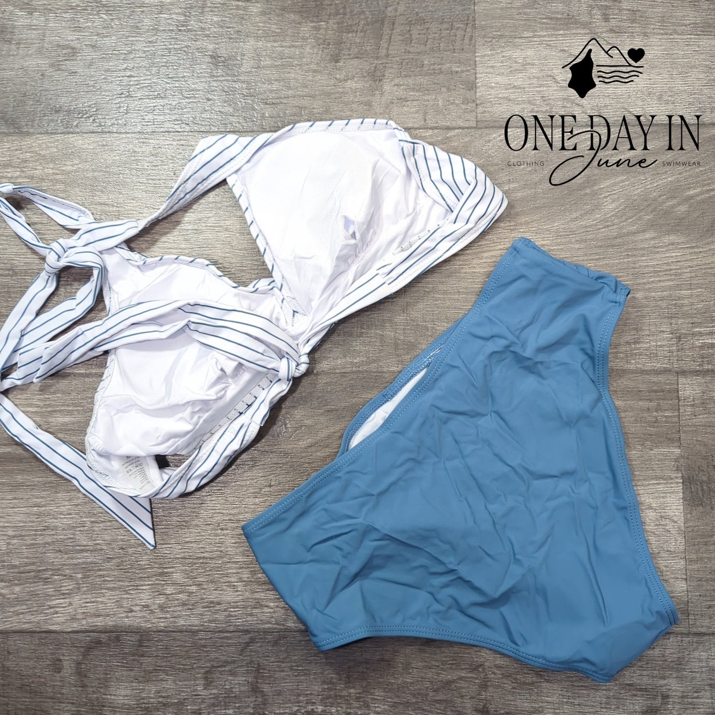 Eomenie Twist Front Halter Bikini Swimsuit Size M