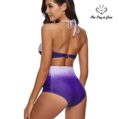 Dohaooe Sexy Halter High Waist Bikini Swimsuit Size XL