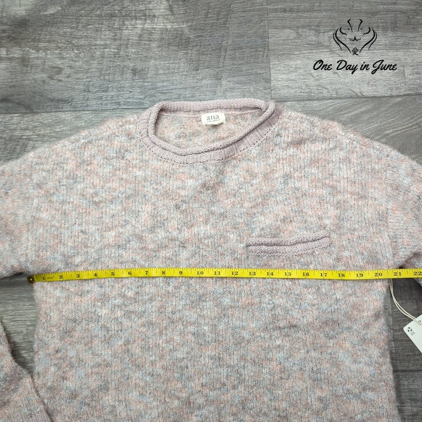 a.n.a Blush Heather Pull over Long Sleeve Sweater Size S