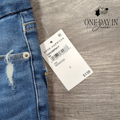 Good American Good Waist Crop High Rise Skinny Jeans Indigo326 NWT Size 2