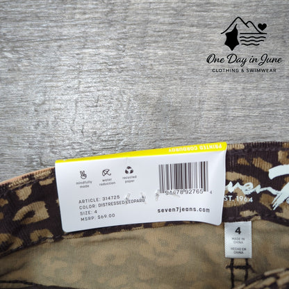Seven7 Printed Corduroy High Rise Skinny Pants Size 4
