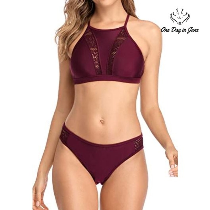 Charmleaks High Neck Halter Bikini Swimsuit Size S