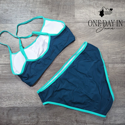 Charmo High Waist Crop Bikini Swimsuit Size M