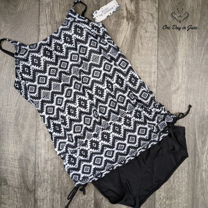 Sociala Blouson Tankini Swimsuit Size L