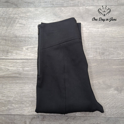 Good American The Boss Skinny Ankle Pants Black Ponte Side Zip Size 1