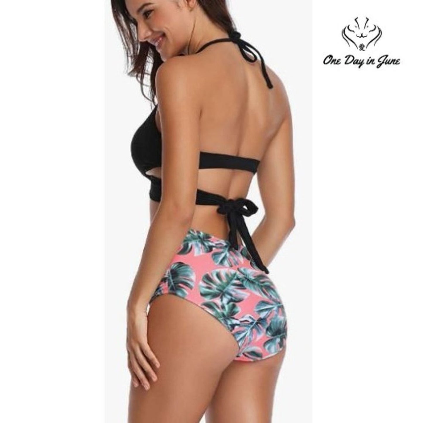 Macool Bandage High Waist Bikini Swimsuit Size S