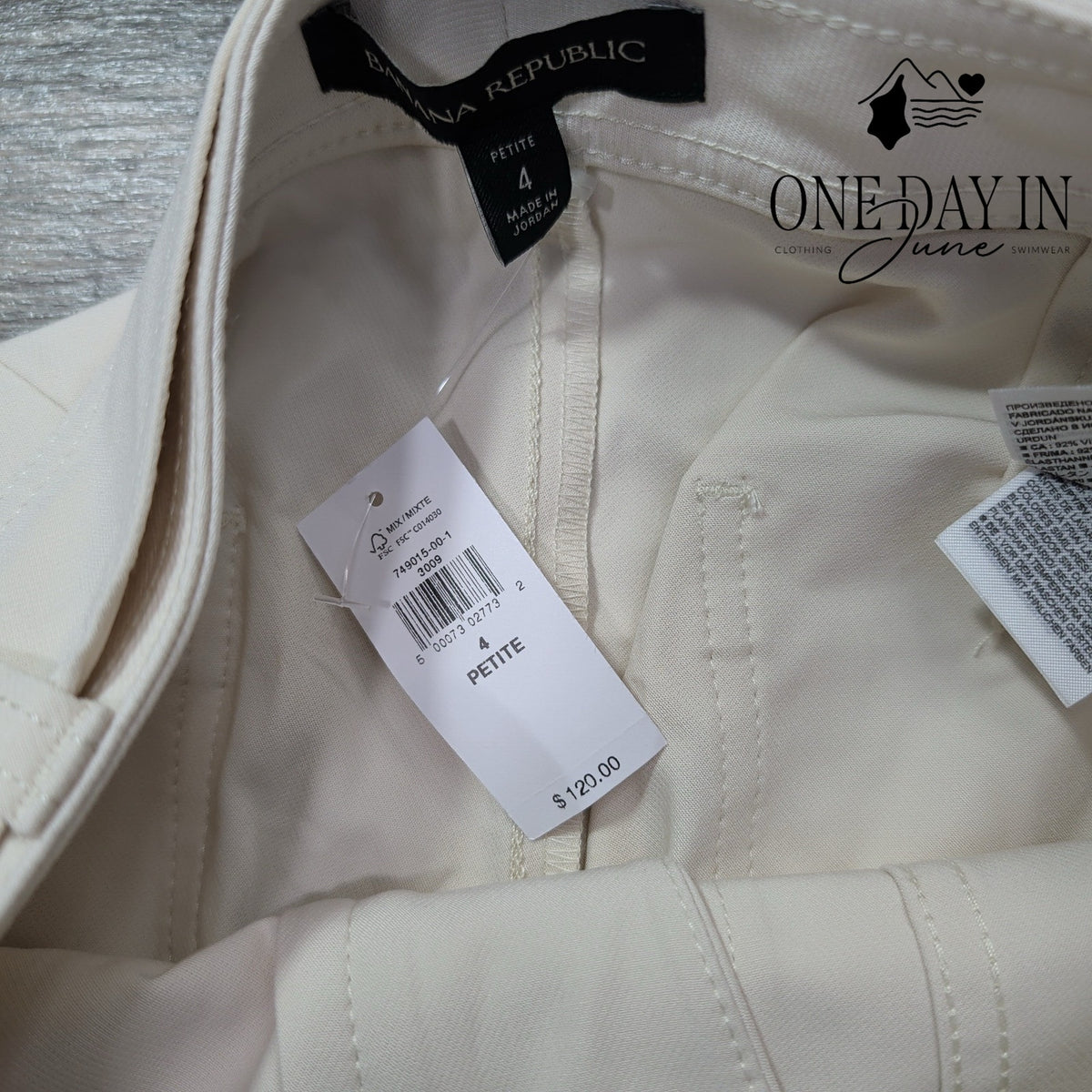 Banana Republic Petite Belted Cargo Pants Ivory White Utility NWT Size 4P