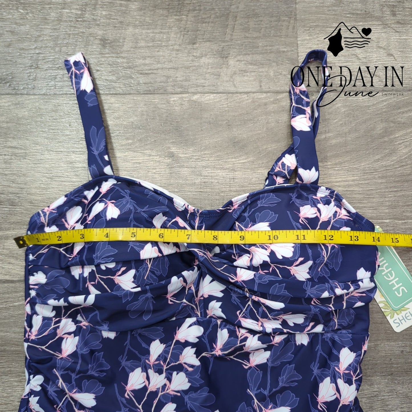 Shekini Twist Front Boyshort Swimdress One Piece Swimsuit Size L
