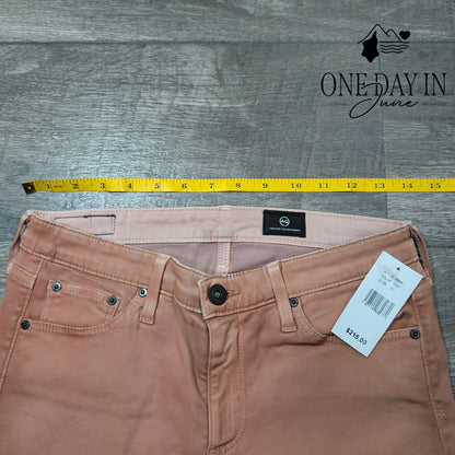AG Adriano Goldschmied Coated Jeans Brown Straight Leg NWT $215 Size 4 (27)