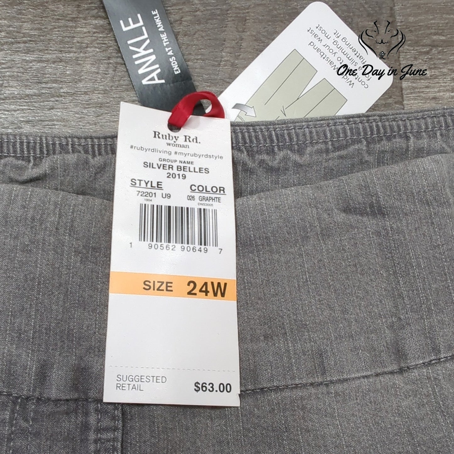 Ruby Rd. Plus Size Pull On Ankle Jeans Size 24W