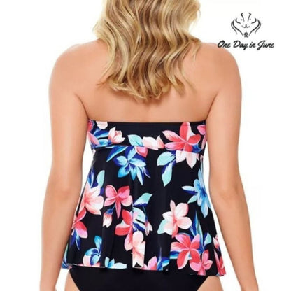 Swim Solutions Flyaway Tankini Top Size 10