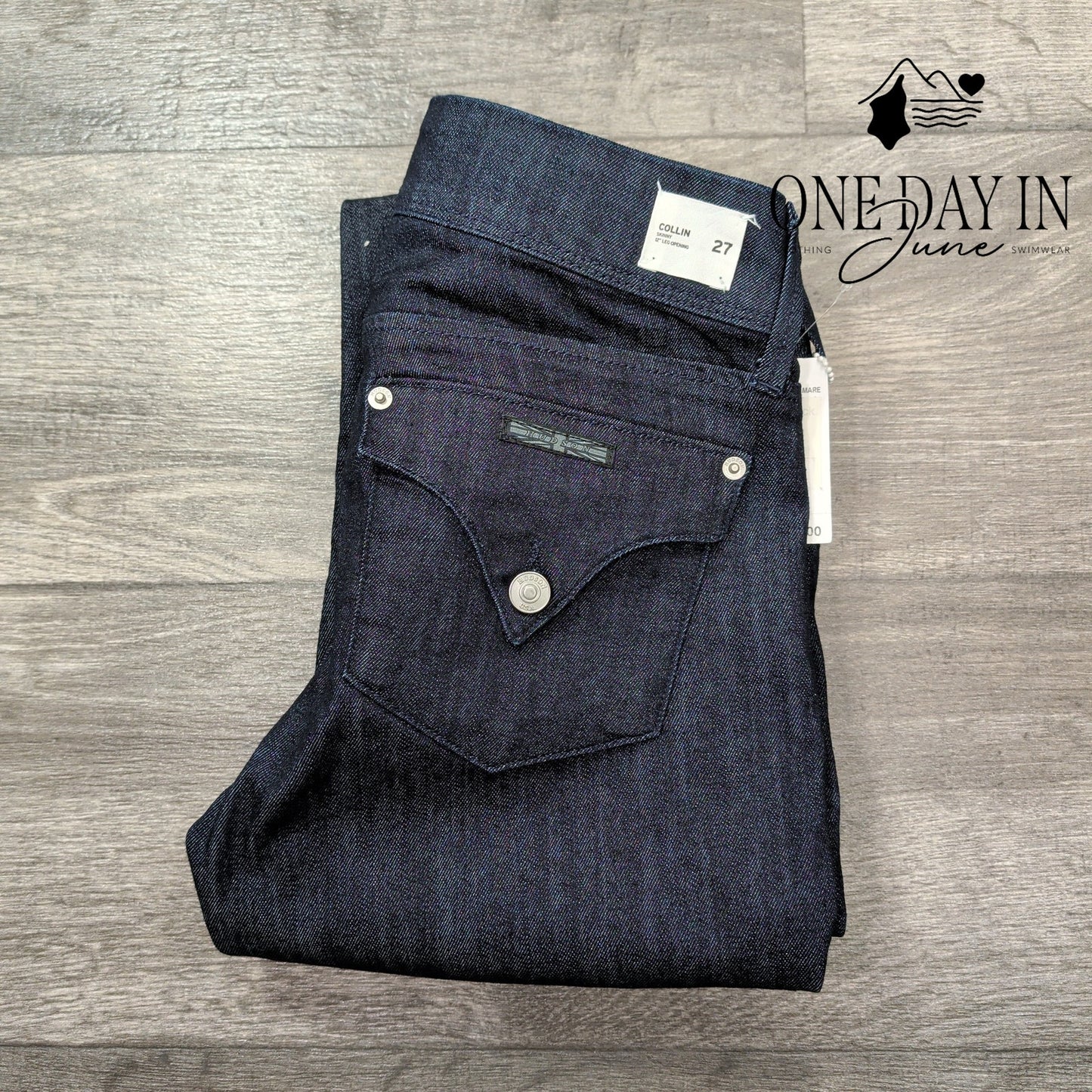 Hudson Collin Skinny Jeans Mare Dark Wash Flap Pocket NWT $189 Size 4 (27)