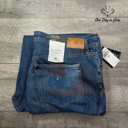 Ralph Lauren High Rise Relaxed Crop Jeans Atlas Wash Paint NWT $195 Size 20W