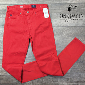 AG Adriano Goldschmied The Prima Cigarette Leg Jeans Red NWT $215 Size 4 (27)