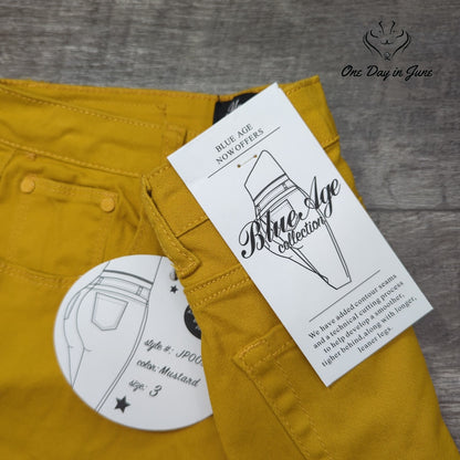 Blue Age Curve Control Skinny Jeans Juniors Mustard Yellow NWT Size 3