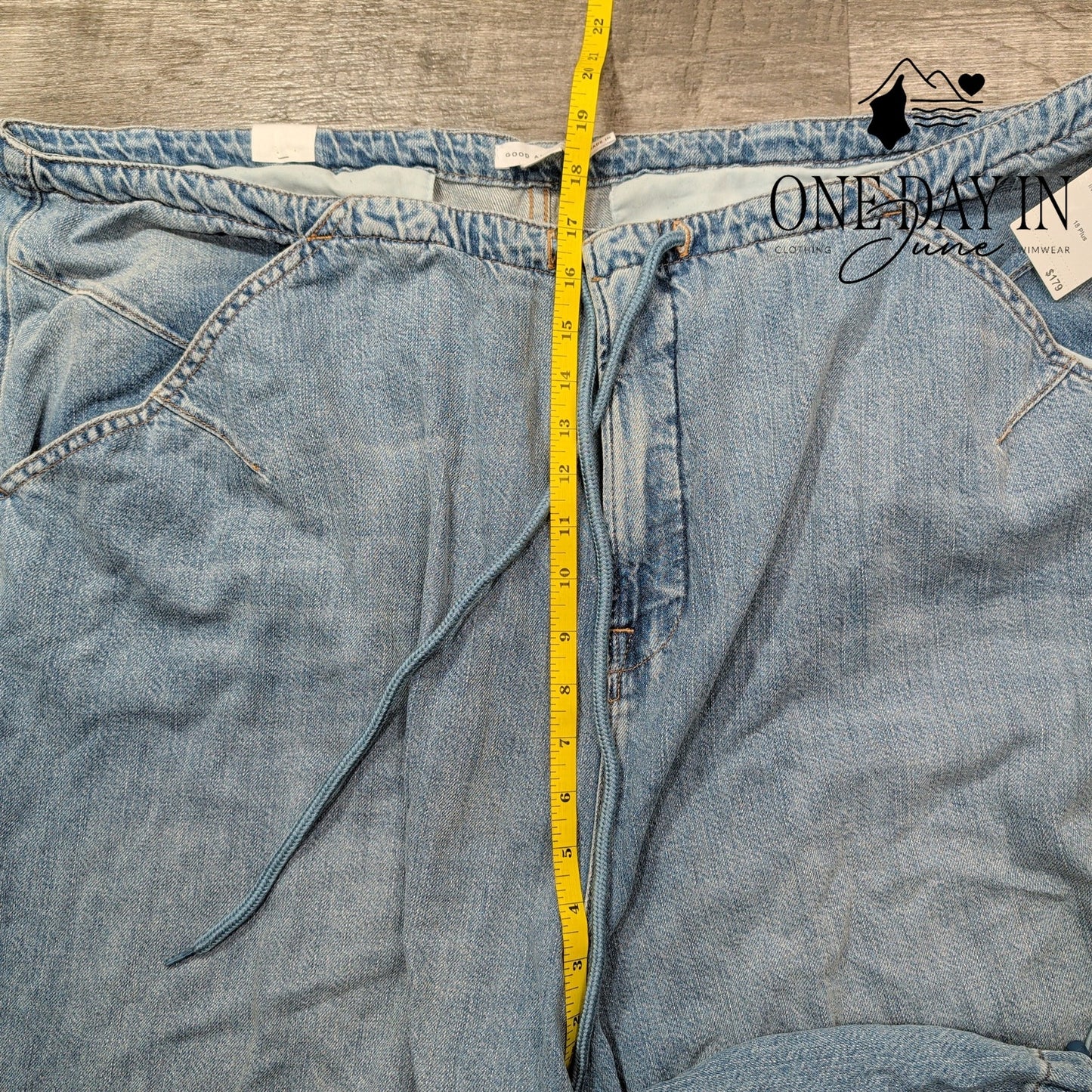 Good American Plus Size Drawstring Jogger Jeans Size 18