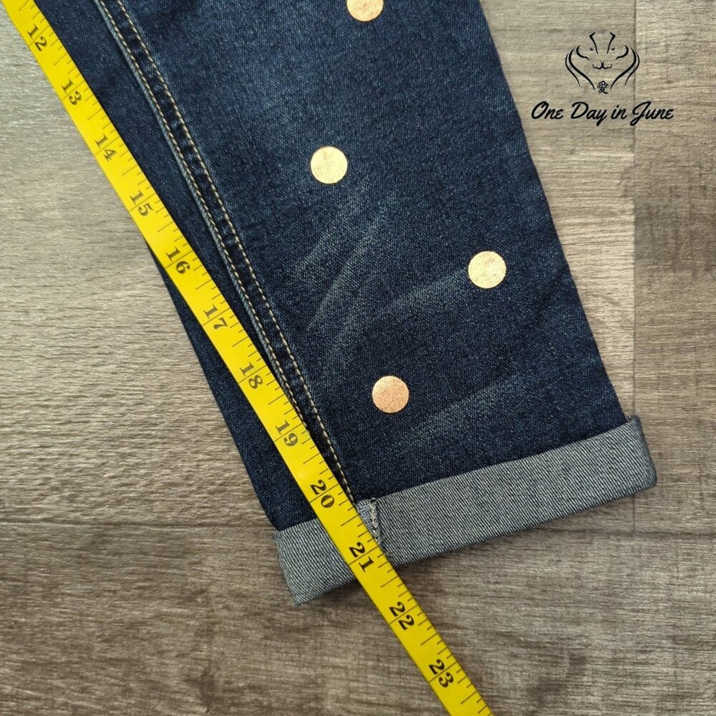 Baccini Petite Polka Dot Cropped Jeans Size 2P