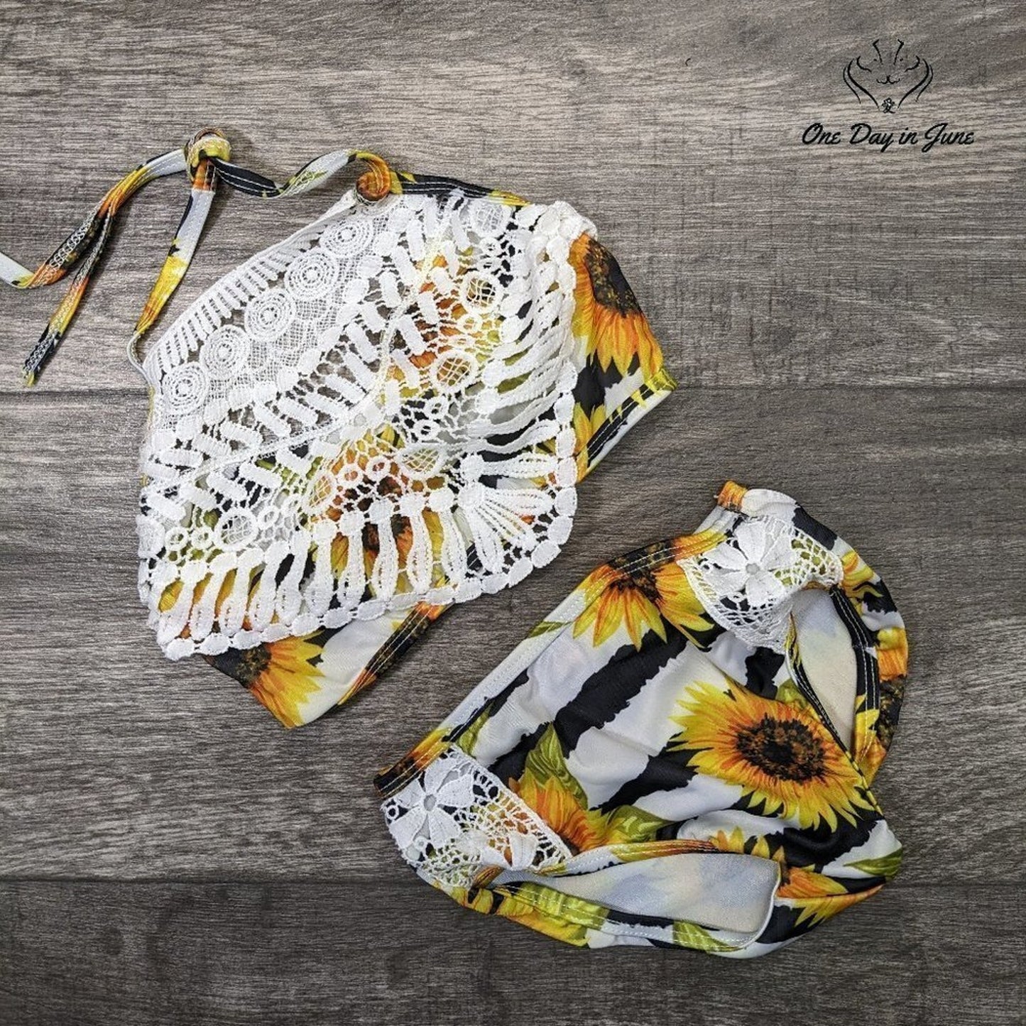 Enlifety Little Girls Sunflower Bikini Swimsuit Size 2-3T