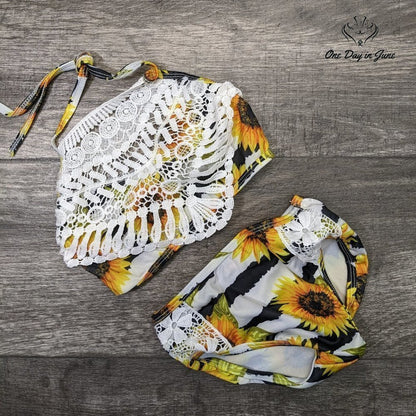 Enlifety Little Girls Sunflower Bikini Swimsuit Size 2-3T