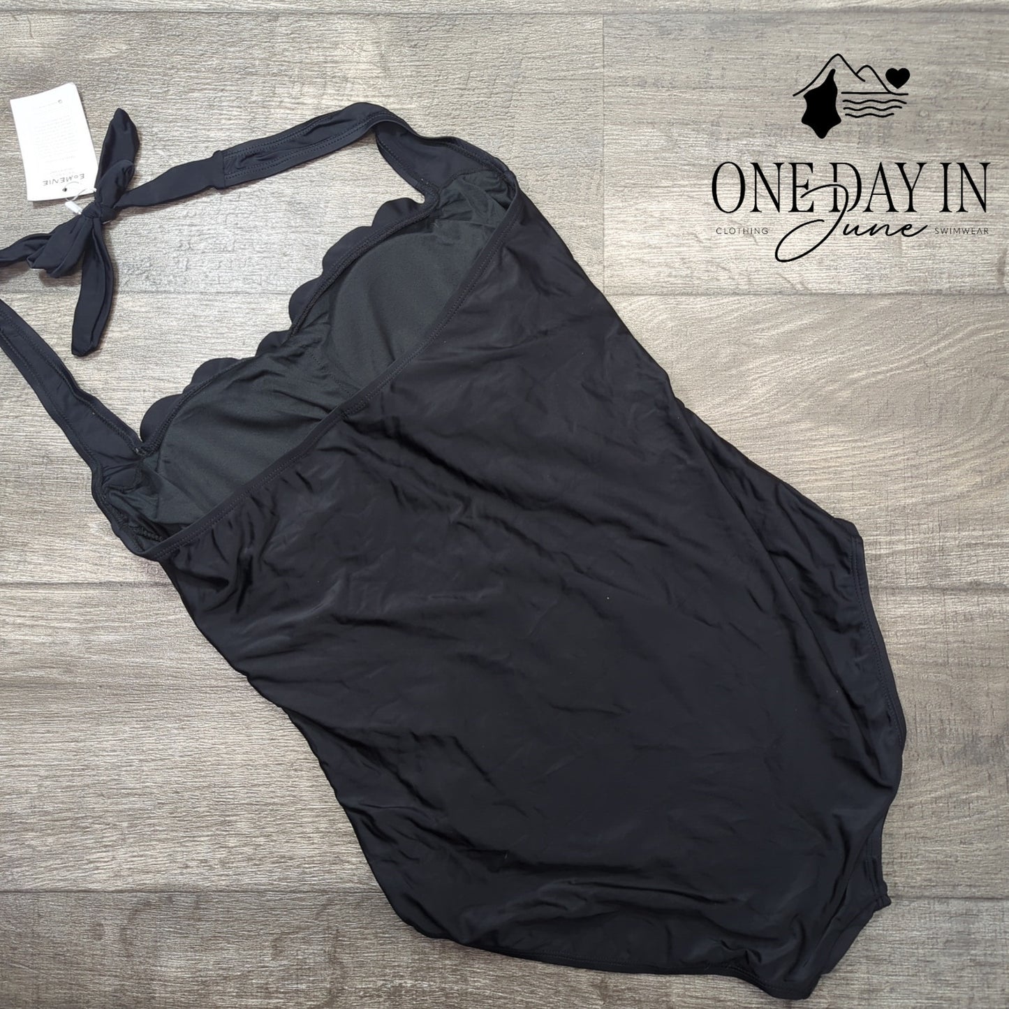 Eomenie Scallop Edge Tummy Control One Piece Swimsuiit Size XL