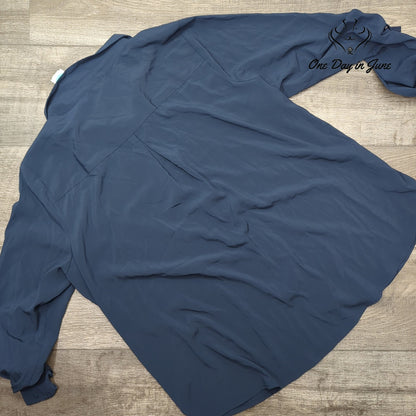 Skies Are Blue Curvy Kaulin Relaxed Button Down Shirt Navy NWT Size 2X