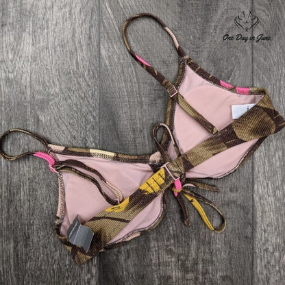 American Eagle Outfitters Textured Scoop Bikini Top Size S
