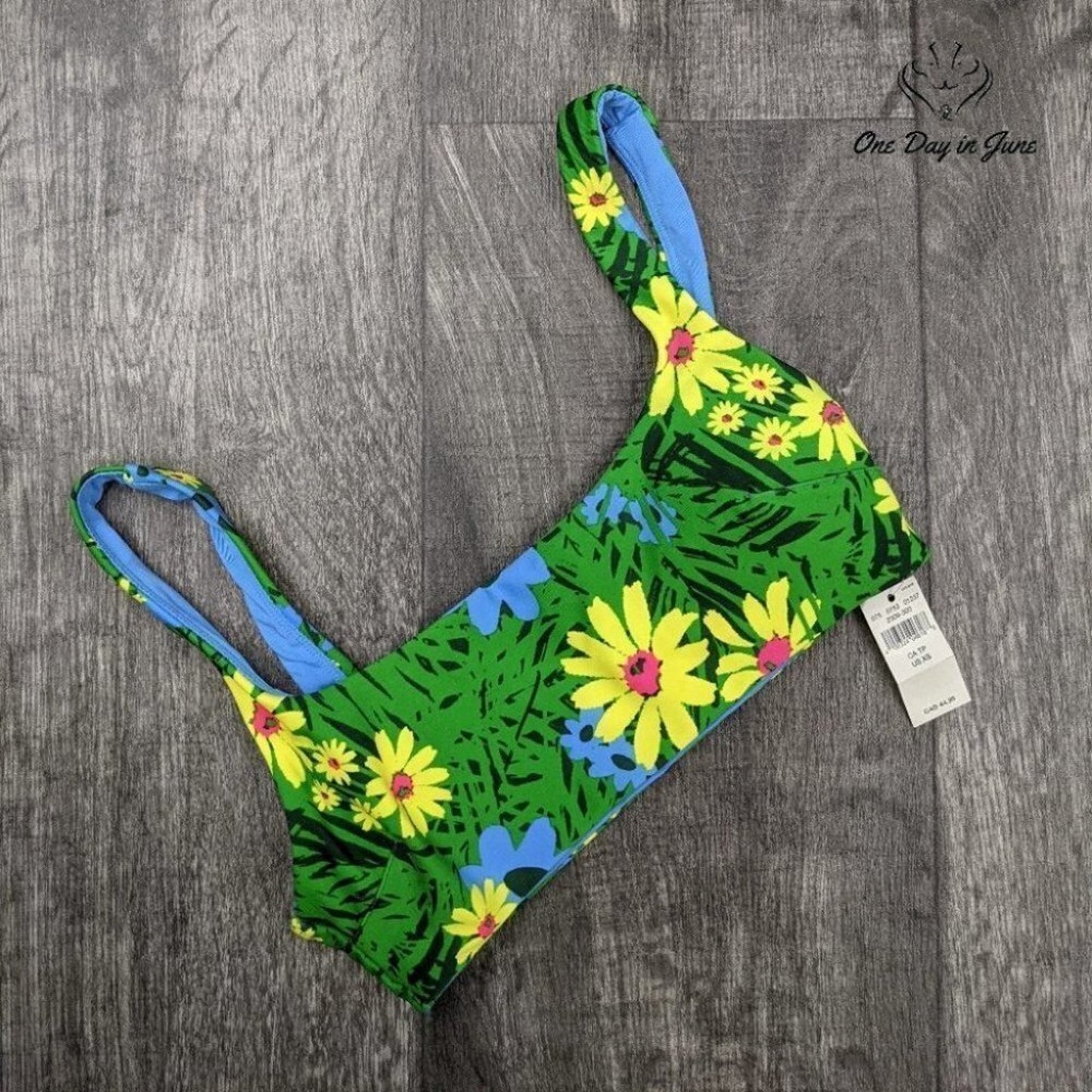 American Eagle Outfitters Scoop Bikini Top Floral Padded Swim NWT Size XS