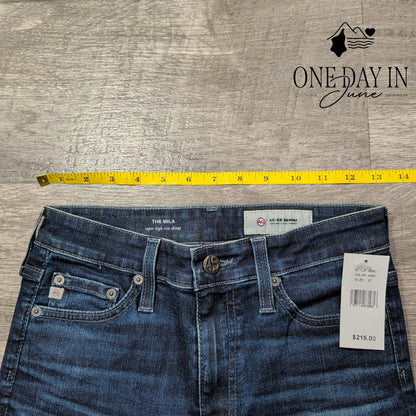 AG Adriano Goldschmied The Mila Super High Rise Skinny Jeans Blue NWT Size 4