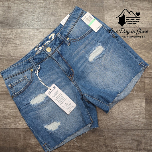 Seven7 Mid Rise Denim Shorts Size 8