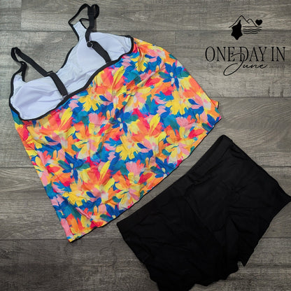 Rxrxcoco Floral Boyshort Tankini Swimsuit Size XL