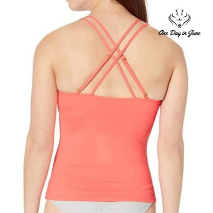 La Blanca Island Goddess Underwire Cross Back Tankini Top Size 0