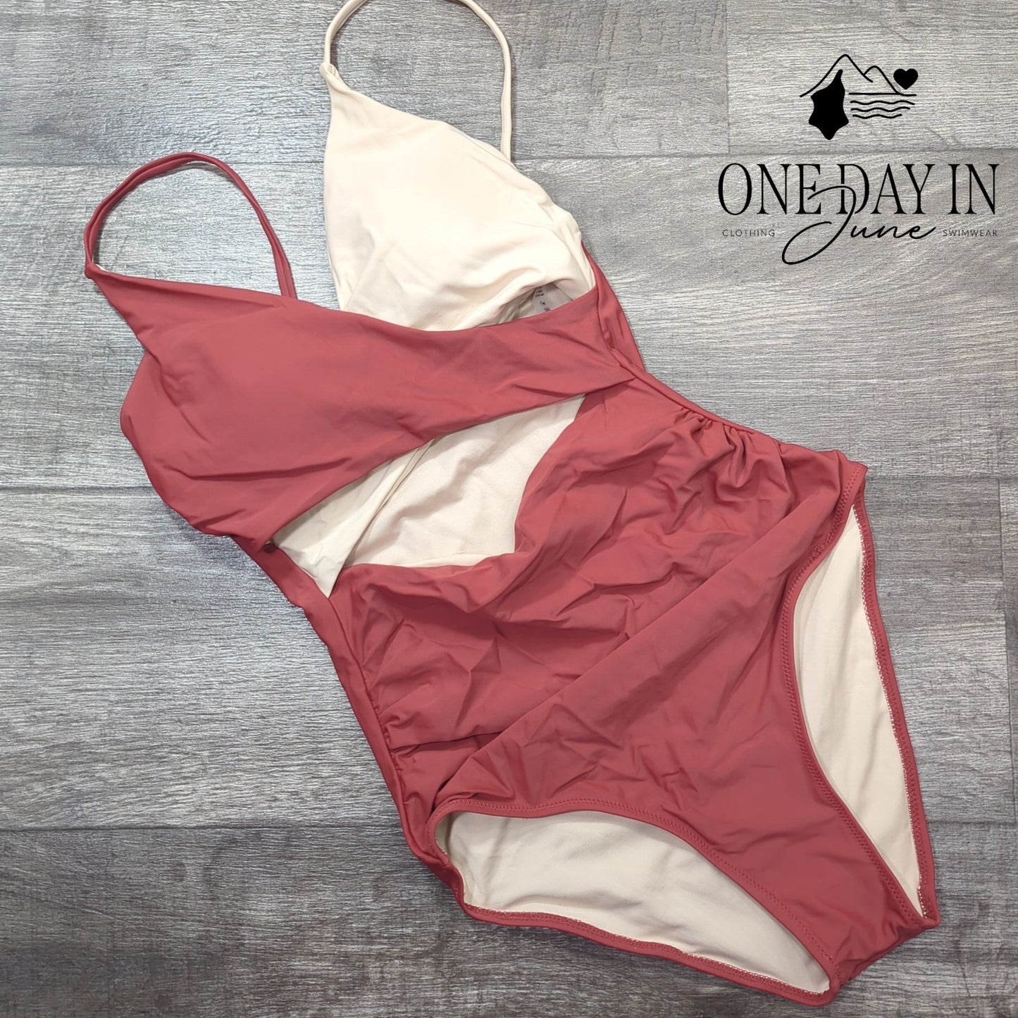 Blooming Jelly Cross Front Cut Out One Piece Swimsuit Size S