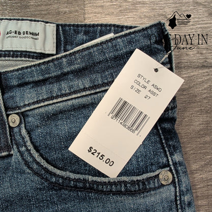 AG Adriano Goldschmied The Prima Ankle Cigarette Jeans Blue NWT Size 4 (27)