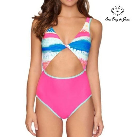 Arizona Jean Co. Abstract One Piece Swimsuit Juniors Size L