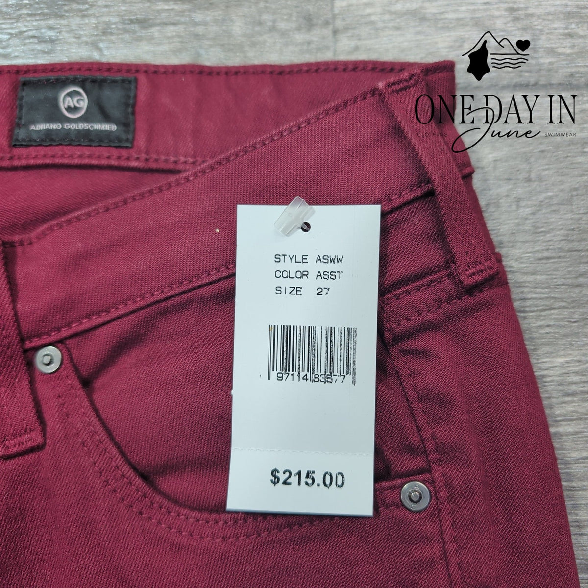 AG Adriano Goldschmied The Legging Ankle Super Skinny Jeans Burgundy NWT Size 4