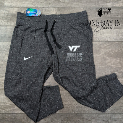 Nike Virginia Tech Hokies Cropped Sweatpants Black Heather Joggers NWT Size M