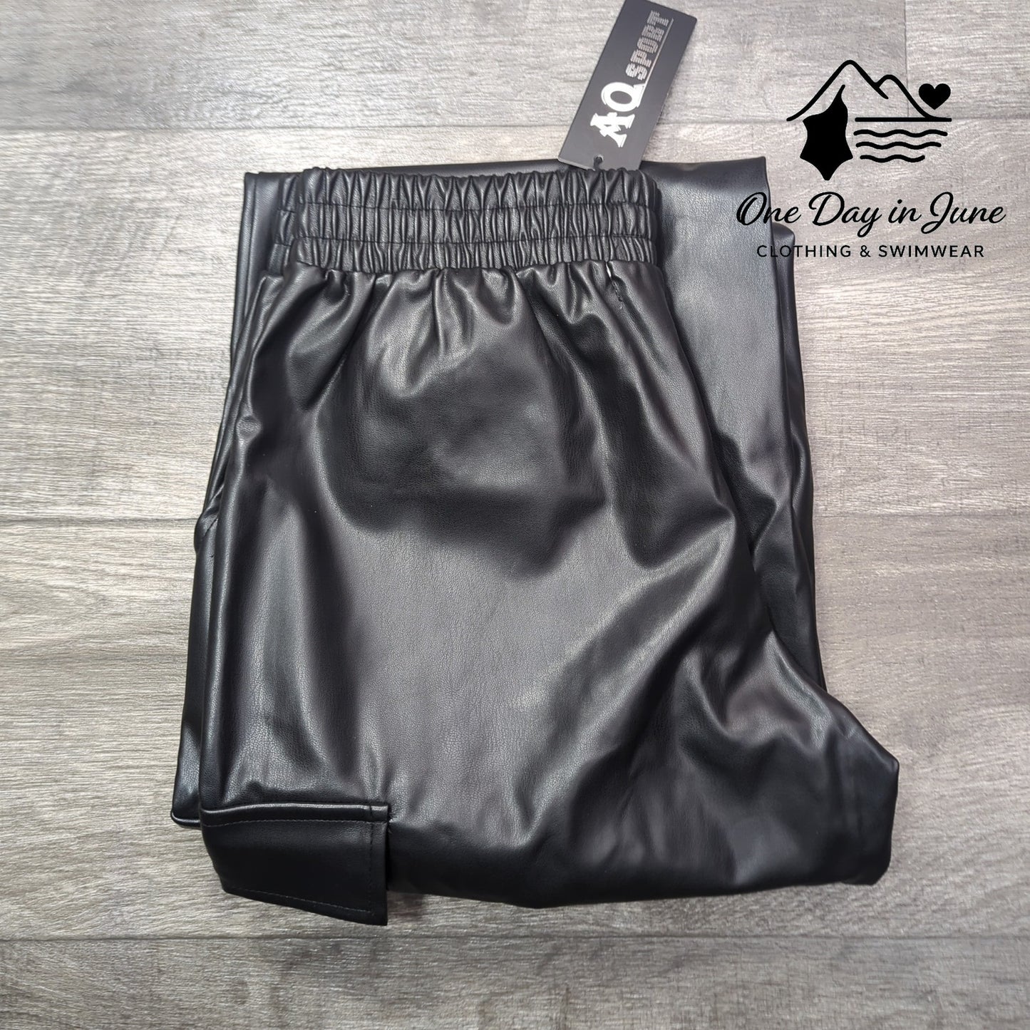 AQ Sport Faux Leather Jogger Pants Size S