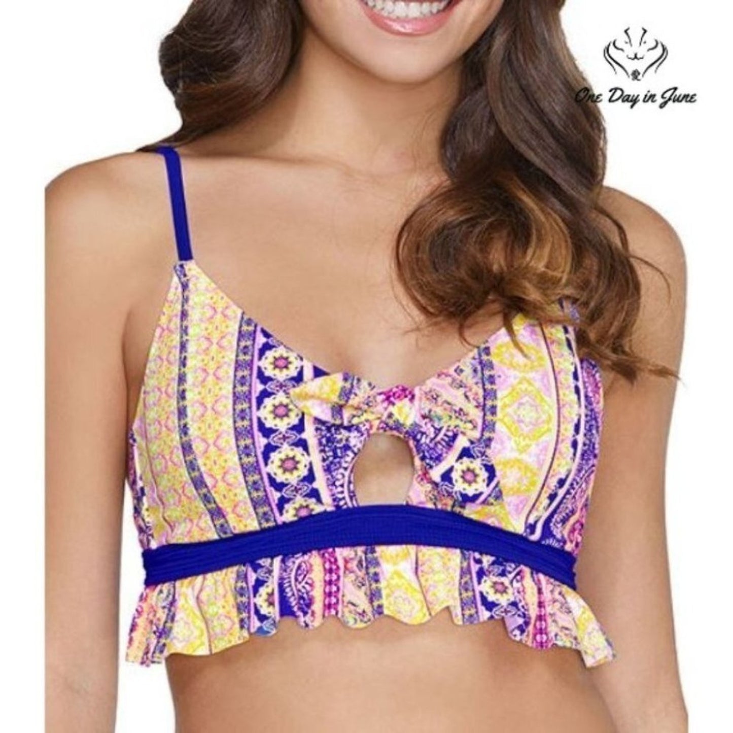 Arizona Jean Co. Paisley Bralette Bikini Top Size XL