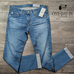 AG Adriano Goldschmied The Stilt Roll Up Cigarette Jeans Blue NWT Size 4 (27)