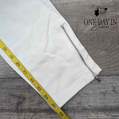 Nine West Heidi Pull On Zipper Hem Skinny Crop Jeans Size 6