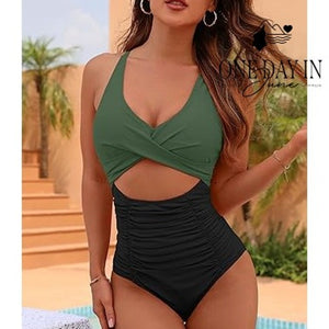 Blooming Jelly Twist Front Cut Out One Piece Swimsuit Size 3XL