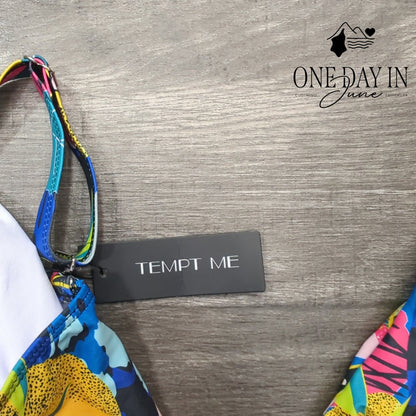 Tempt Me Tropical Skirted One Piece Swimsuit Size M