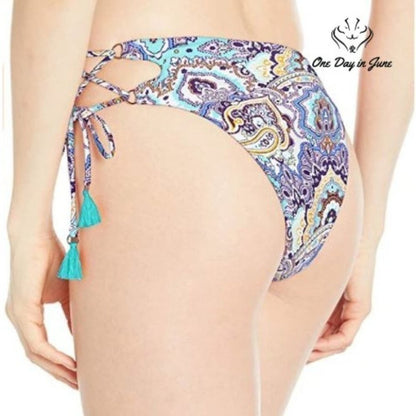 Seafolly High Rise Lace Up Rio Bikini Bottom Swimsuit