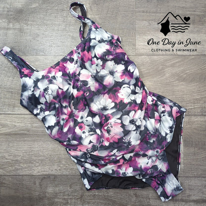 Daci Plus Size Floral Tummy Control One Piece Swimsuit Size 16W