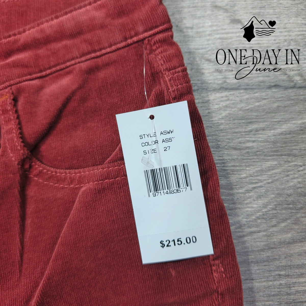 AG Adriano Goldschmied Corduroy Straight Leg Pants Rust Red NWT Size 4 (27)