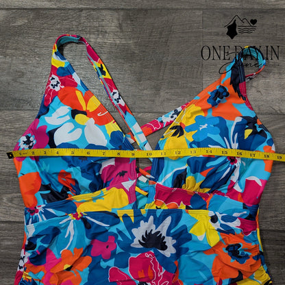 Yonique Plus Size Floral One Piece Swimsuit Size 18W