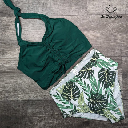 Mukeyo High Waisted Halter Bikini Swimsuit Size S