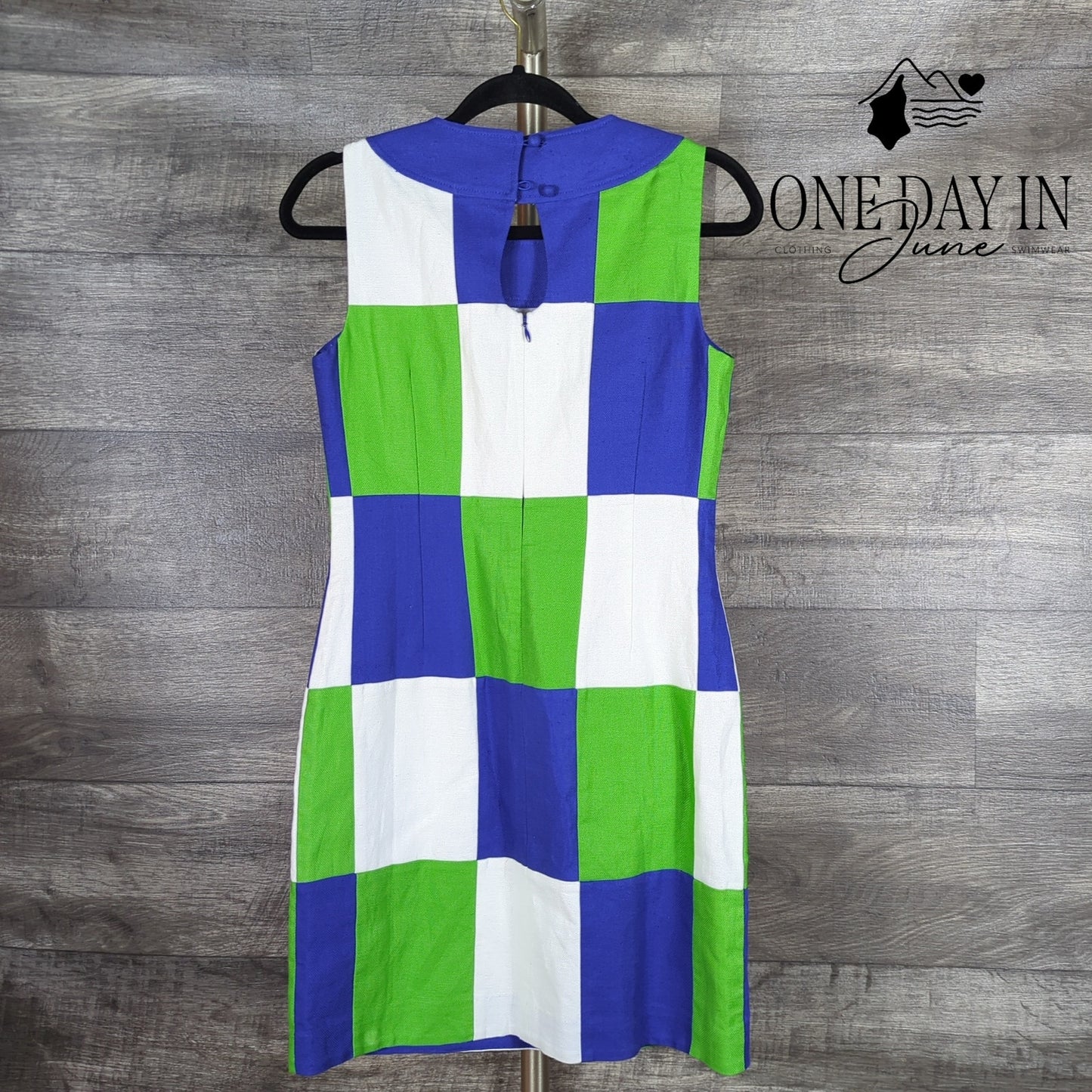 Vineyard Vines Patchwork Sleeveless Dress Blue Green White NWT $178 Size 0