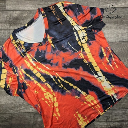 Annystore Plus Size Short Set Casual Tie Dye Bodycon Shorts Size 5XL