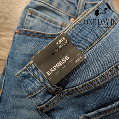 Express High Rise Jean Shorts Size 6